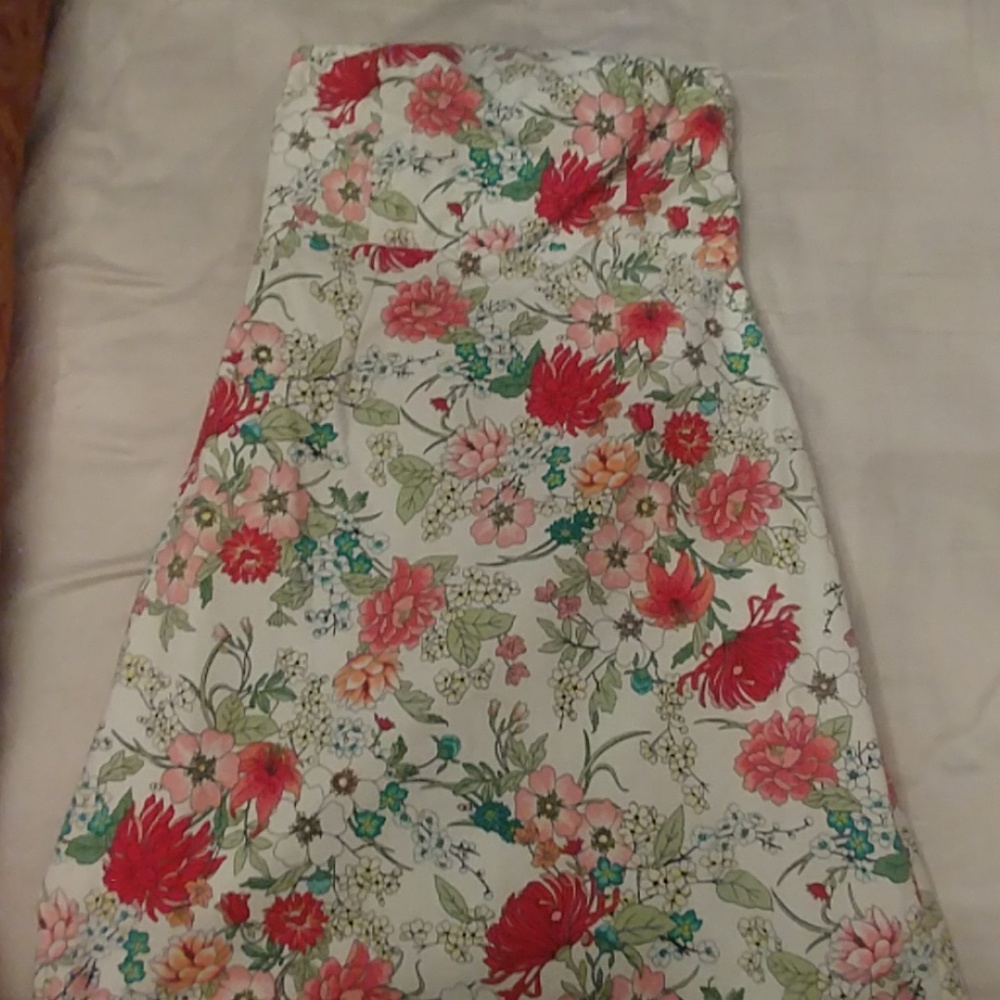 Strapless Floral Dress